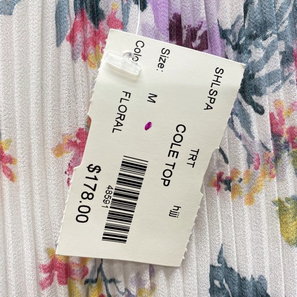 Tart Collections Cole Top Size Medium Off Shoulder Pleated Flowy Floral NWT $178 - Picture 9 of 10